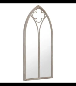 Tuinspiegel 100x45 cm ijzer zandkleurig