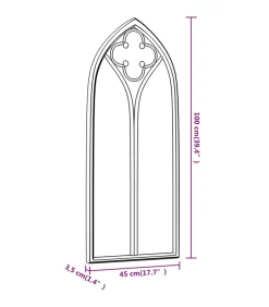Tuinspiegel 100x45 cm ijzer zandkleurig