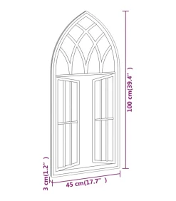 Tuinspiegel 100x45 cm ijzer zandkleurig