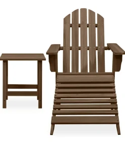 Tuinstoel Adirondack voetenbank tafel massief vurenhout bruin