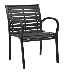 Tuinstoelen 2 st staal en HKC zwart