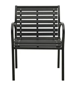 Tuinstoelen 2 st staal en HKC zwart