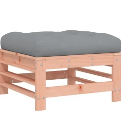 Tuinvoetenbank met kussen massief douglashout