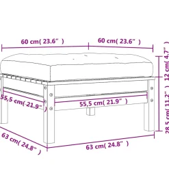 Tuinvoetenbank met kussen massief douglashout
