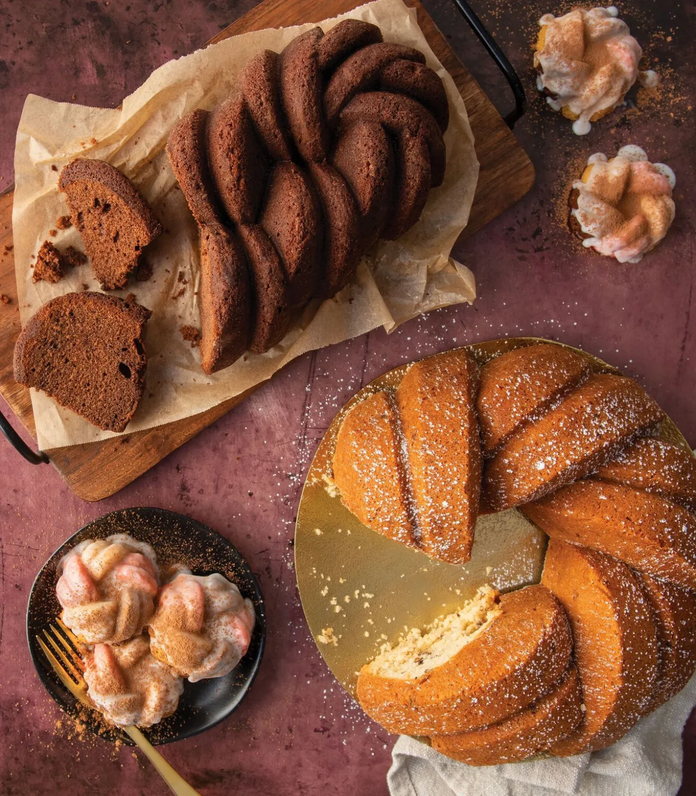 Tulband Bakvorm Braided Bundt Goud ø 27 cm / 3.5 liter