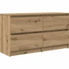 Tv-meubel 100x35x54 cm bewerkt hout artisanaal eikenkleurig