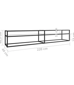 Tv-meubel 220x40x40,5 cm gehard glas transparant