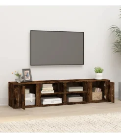 Tv-meubels 2 st 80x31,5x36 cm bewerkt hout gerookt eikenkleurig