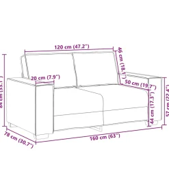 Tweezitsbank 120 cm fluweel zwart