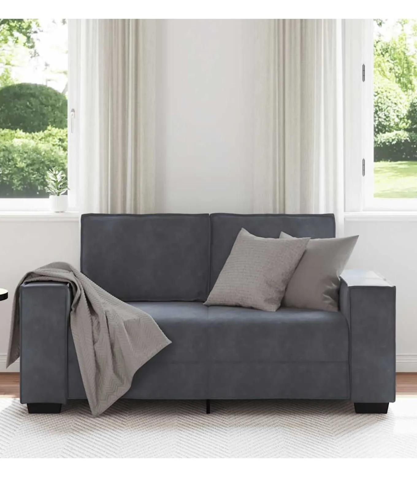 Tweezitsbank 120 cm fluweel donkergrijs