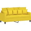 Tweezitsbank 140 cm stof lichtgeel