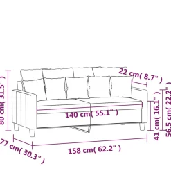 Tweezitsbank 140 cm stof wijnrood