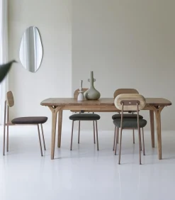 Uitschuifbare tafel in massief eikenhout 180x95 Clara