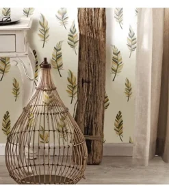 Urban Friends & Coffee Behang veren wit en zilverkleurig