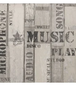 Urban Friends & Coffee Behang houten planken grijs en zwart