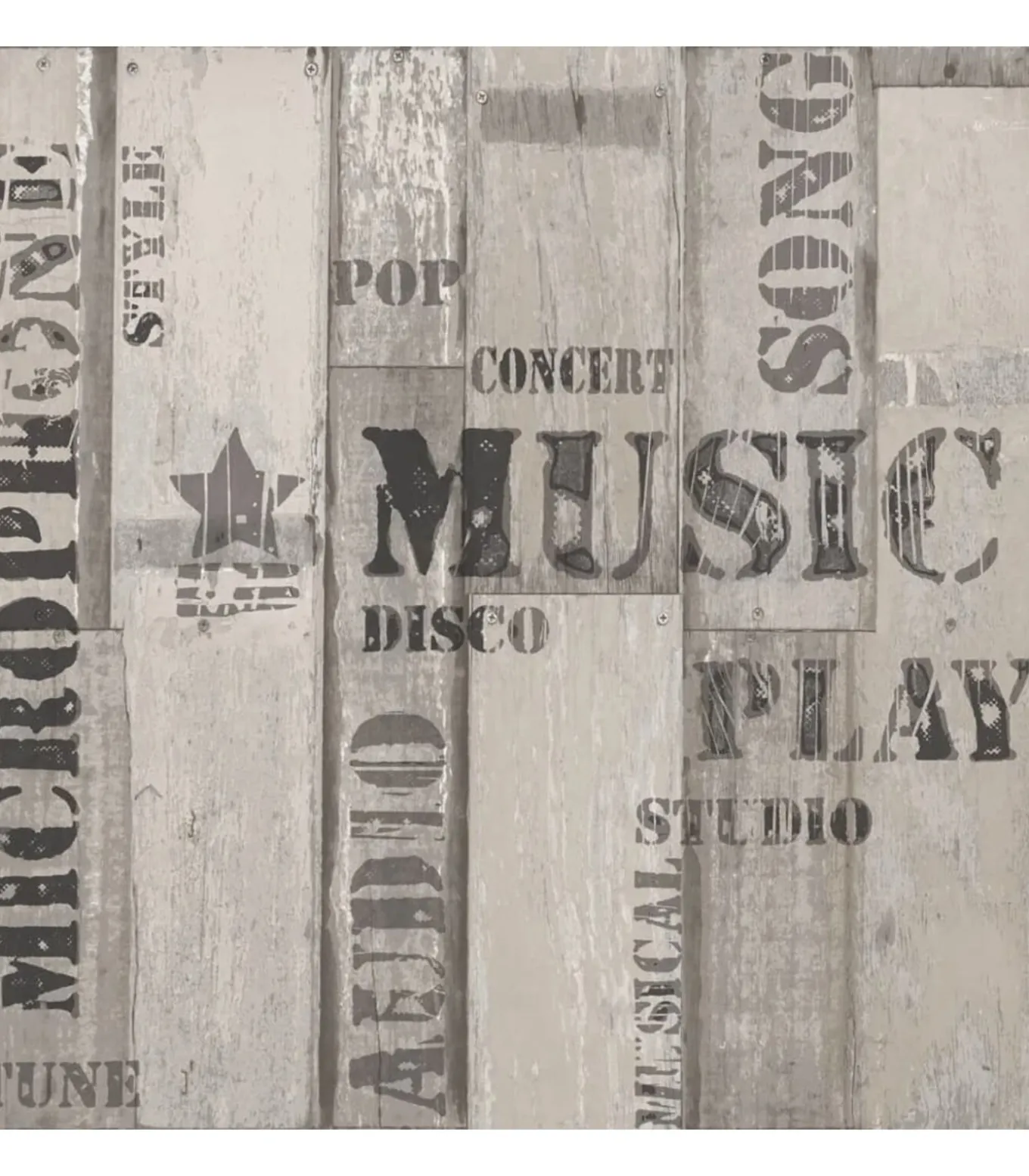 Urban Friends & Coffee Behang houten planken grijs en zwart