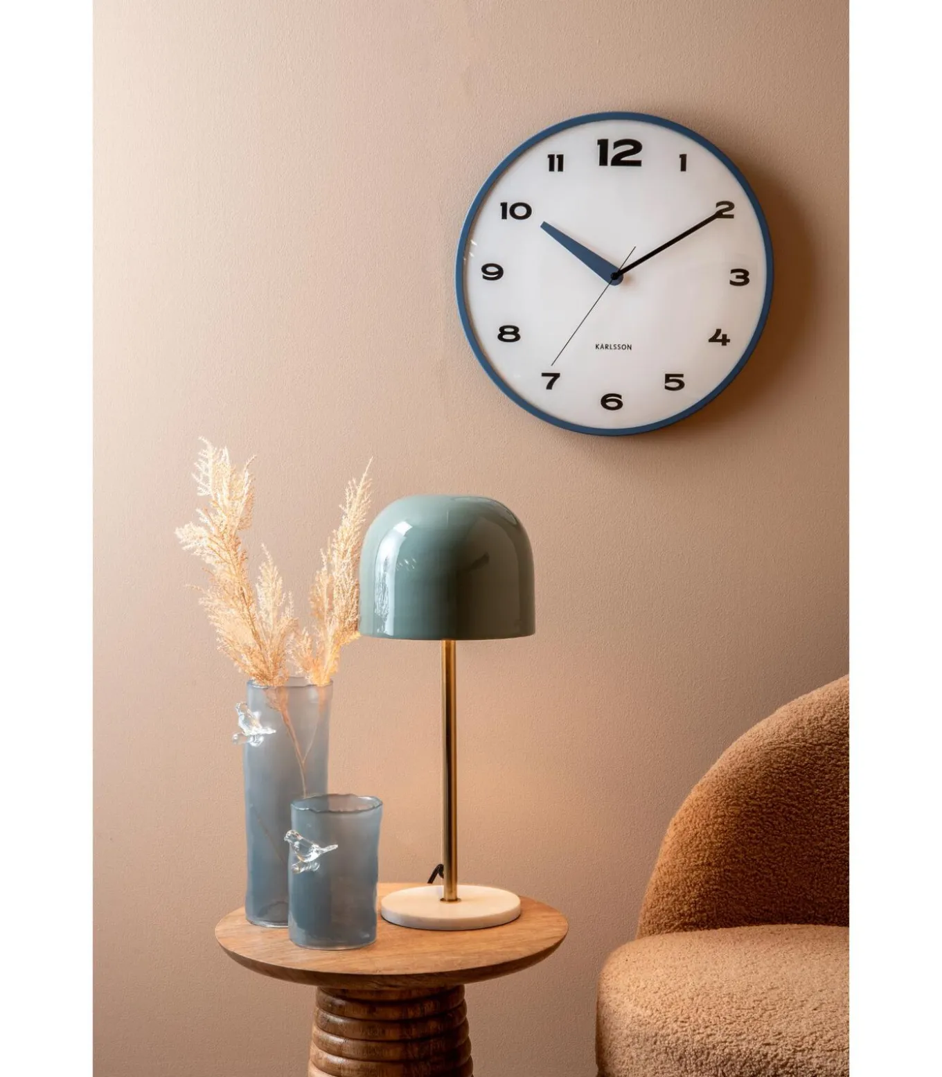 Vaas Bird On Branch - Mistig blauw - 9.5x9.5x15cm