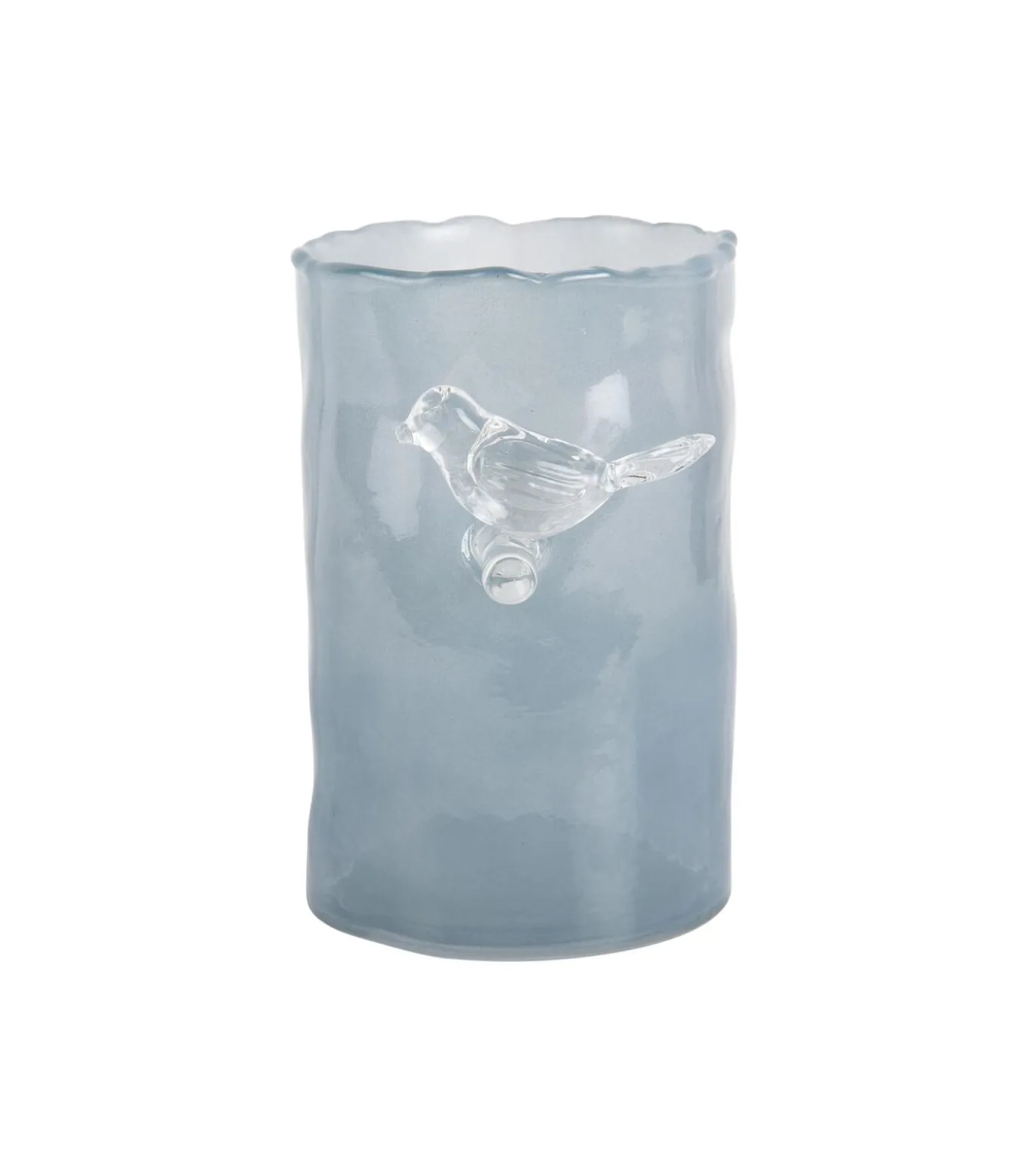 Vaas Bird On Branch - Mistig blauw - 9.5x9.5x15cm