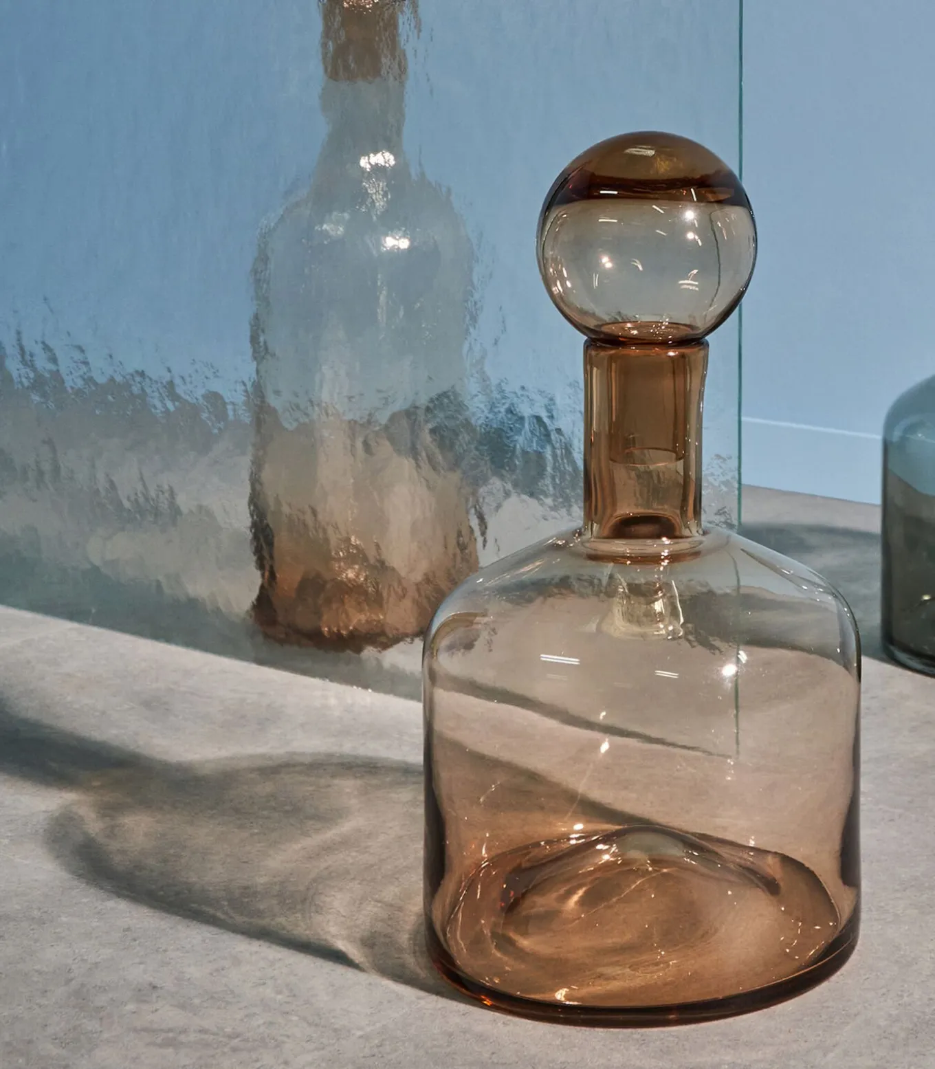 Vaas met stop 22xH40,5cm amber Fera