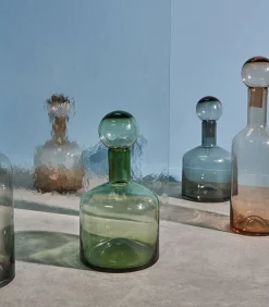 Vaas met stop 22xH40,5cm grijs Fera