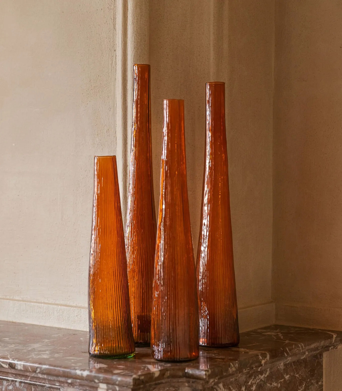 Vaas 9xH50cm orange Twig