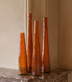 Vaas 9xH40cm orange Twig