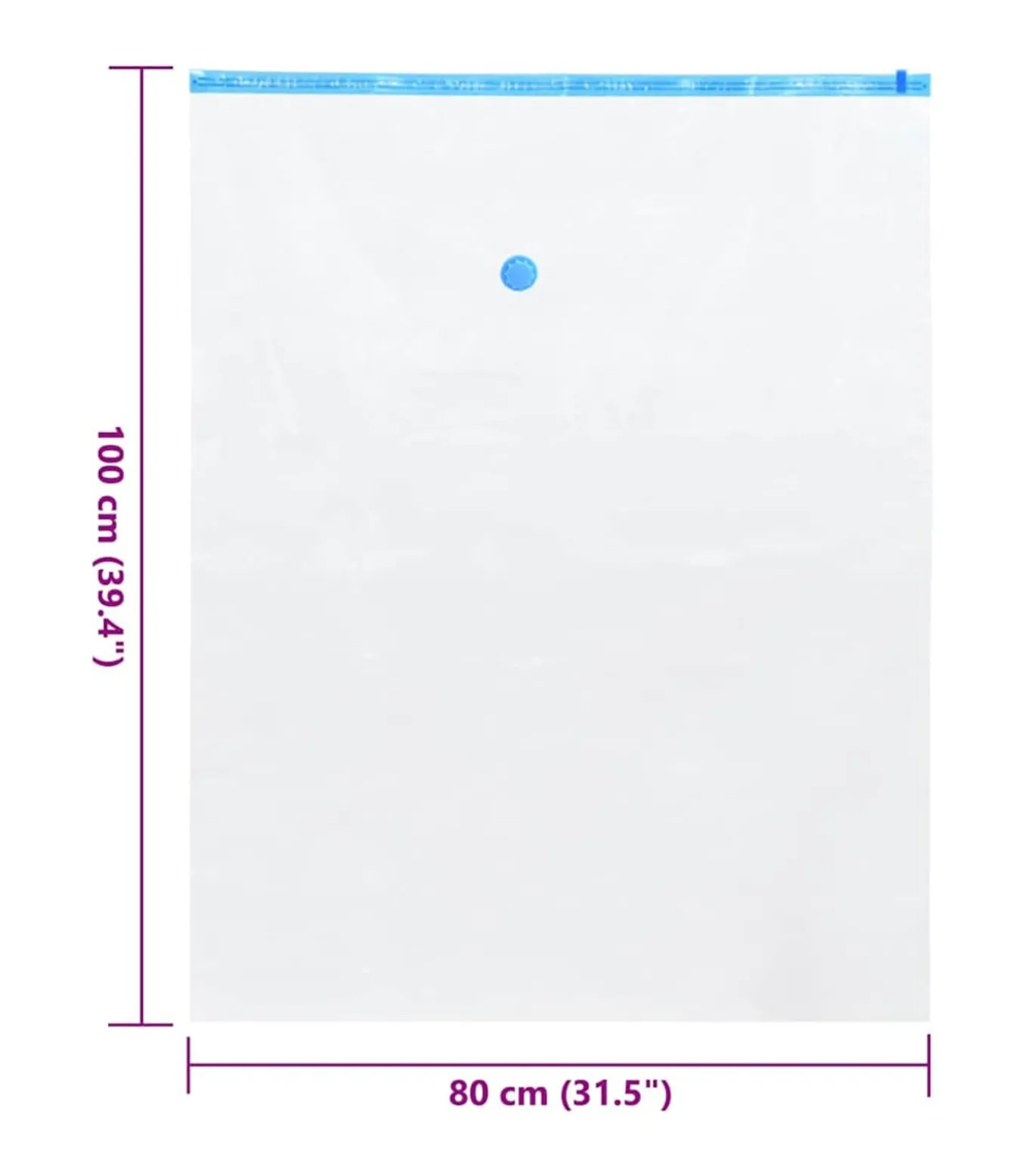 Vacuüm opbergzakken 10 pcs Transparant en blauw 100 x 80 cm