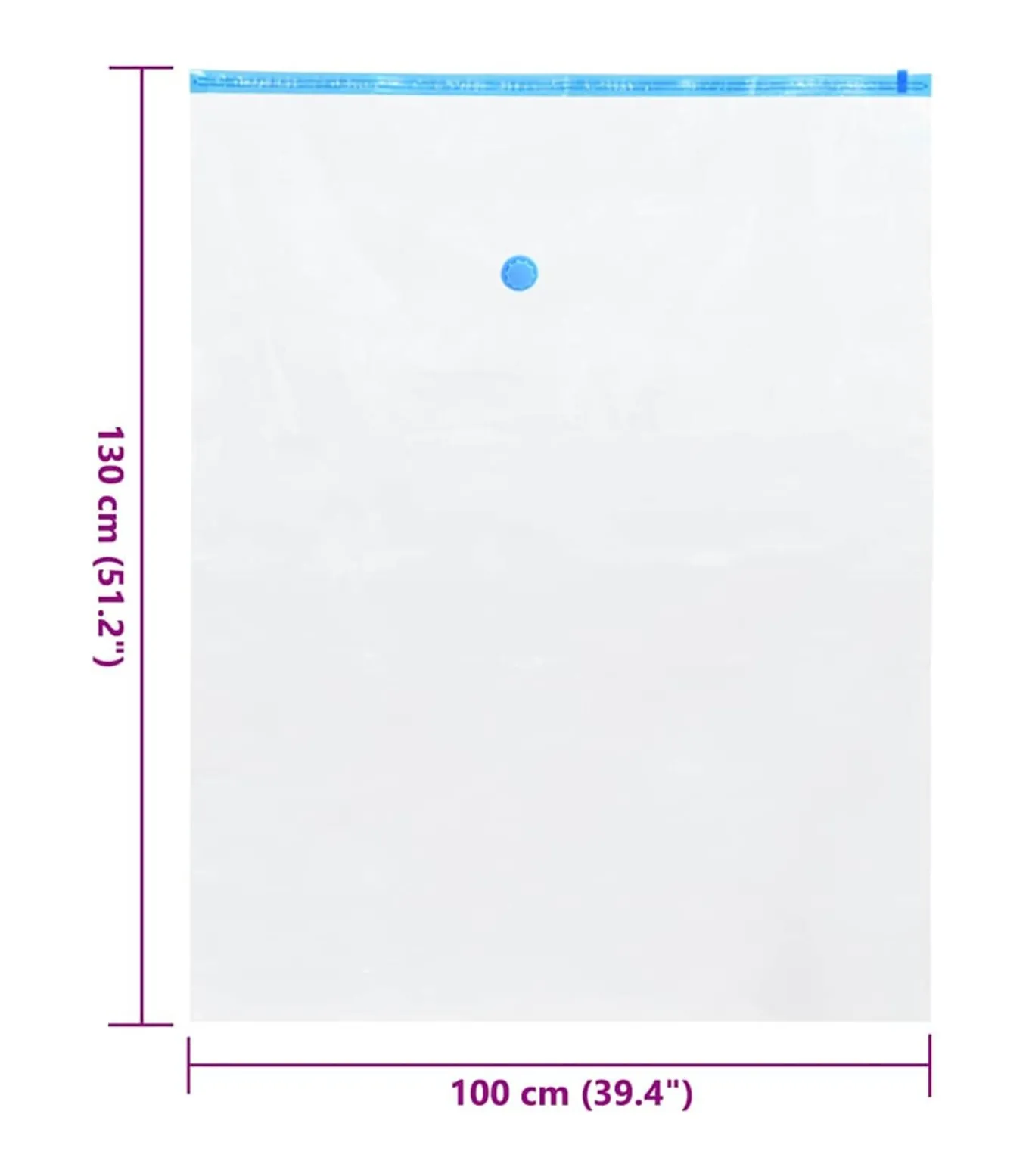 Vacuüm opbergzakken 10 pcs Transparant en blauw 130 x 100 cm