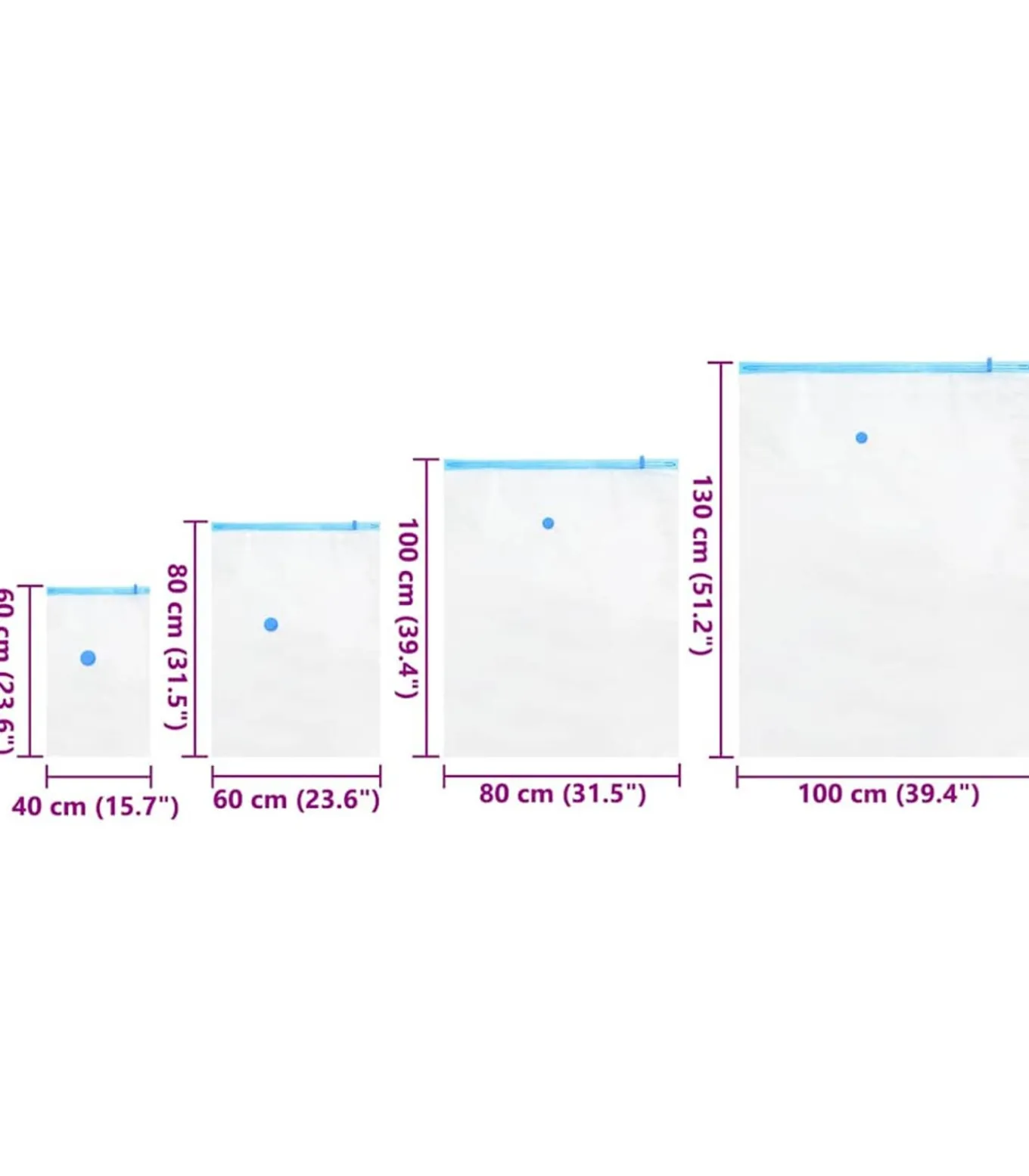Vacuüm opbergzakken 15 pcs Transparant en blauw 130 x 100 cm