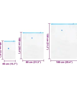 Vacuüm opbergzakken 10 pcs Transparant en blauw 130 x 100 cm