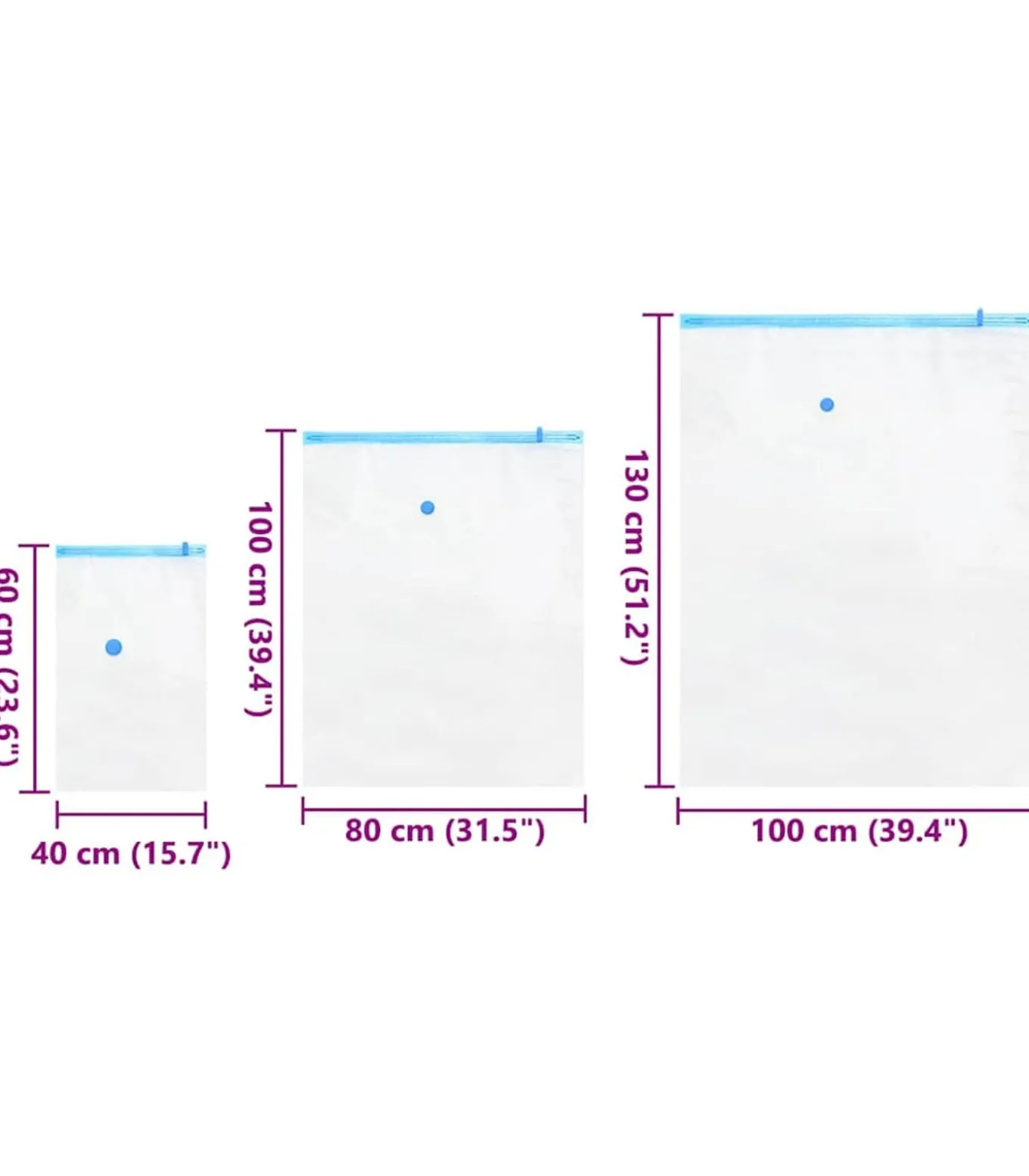 Vacuüm opbergzakken 10 pcs Transparant en blauw 130 x 100 cm