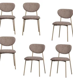 Valor Eetkamerstoelen - Polyester - Zand- Set van 6