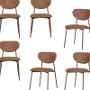 Valor Eetkamerstoelen - Polyester - Bruin - Set van 6