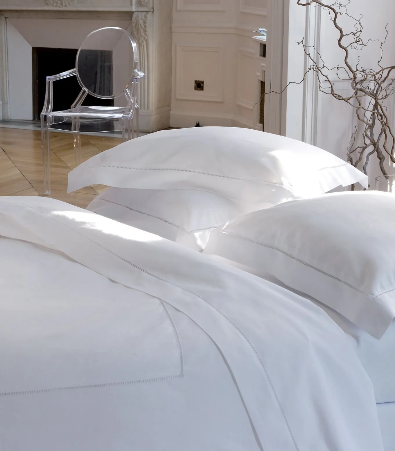 Venise - Effen laken in halflinnen Made in France