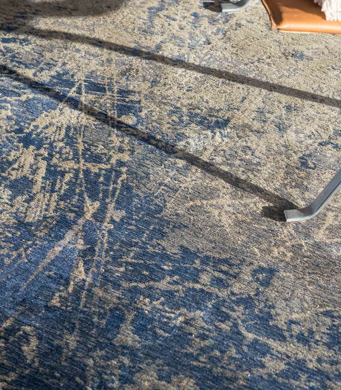 Vlak geweven woonkamer- en slaapkamerkleed BLUE VOID