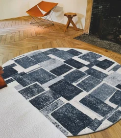 Vlak geweven woonkamer- en slaapkamerkleed SQUARY