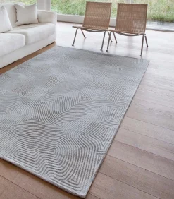 Vlak geweven woonkamer- en slaapkamerkleed WHITE HORIZON