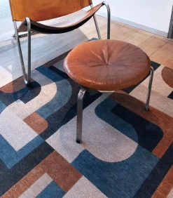 Vlak geweven woonkamer- en slaapkamerkleed BLUE MUSHROOM