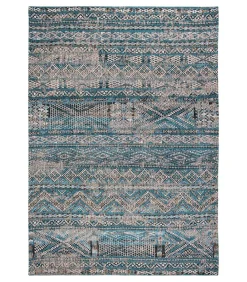 Vlak geweven woonkamer- en slaapkamerkleed BLUE ANTIK