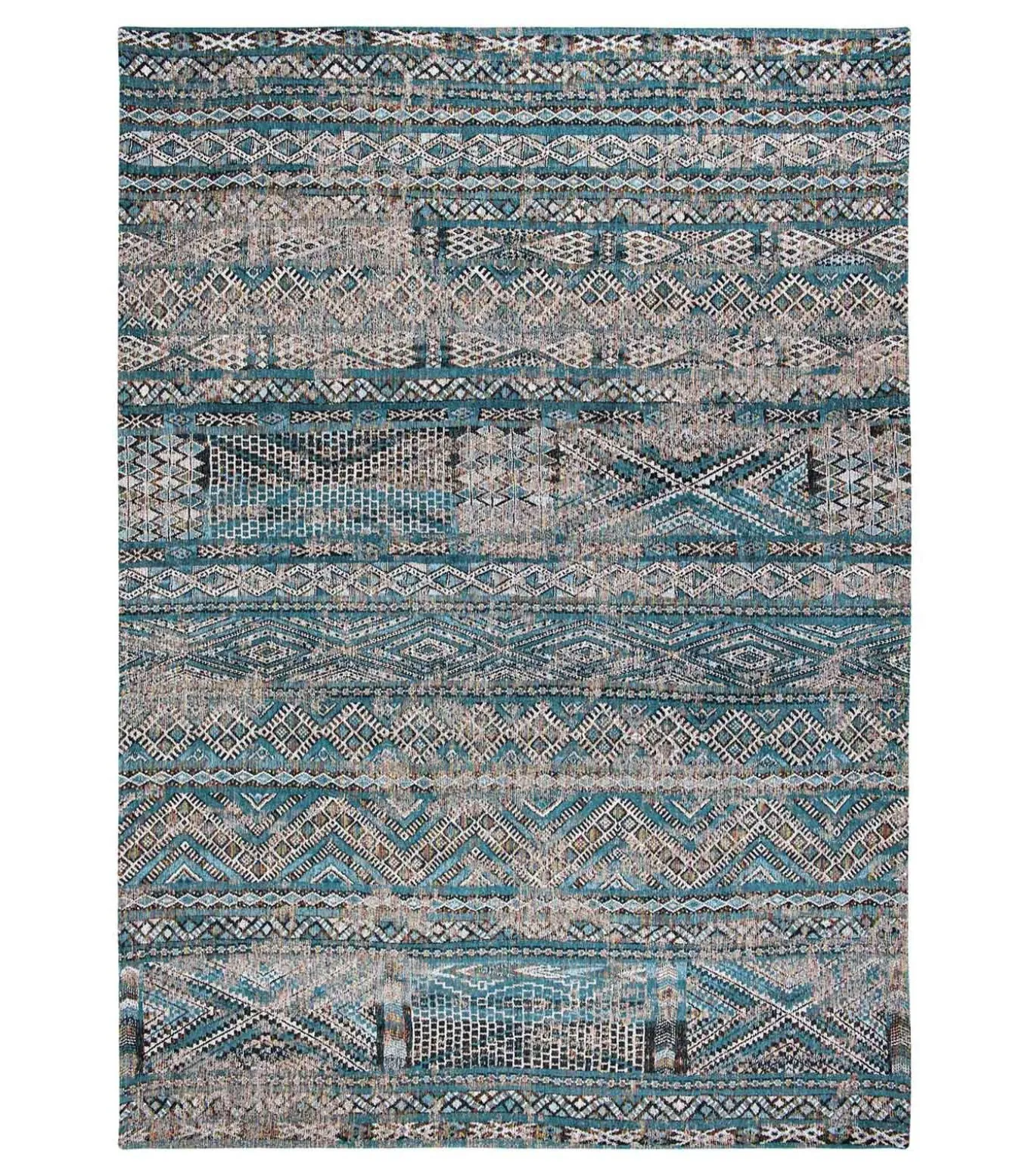 Vlak geweven woonkamer- en slaapkamerkleed BLUE ANTIK