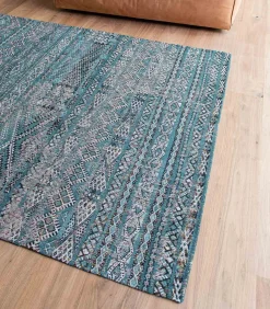 Vlak geweven woonkamer- en slaapkamerkleed BLUE ANTIK