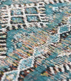 Vlak geweven woonkamer- en slaapkamerkleed BLUE ANTIK