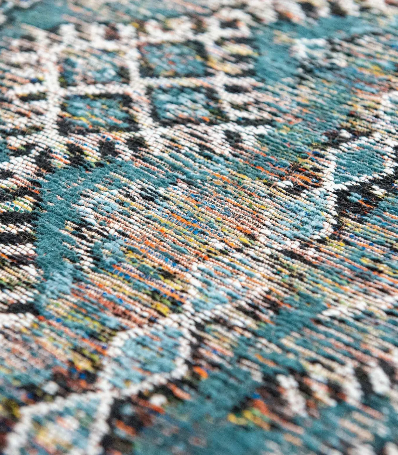 Vlak geweven woonkamer- en slaapkamerkleed BLUE ANTIK