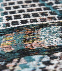 Vlak geweven woonkamer- en slaapkamerkleed BLUE ANTIK