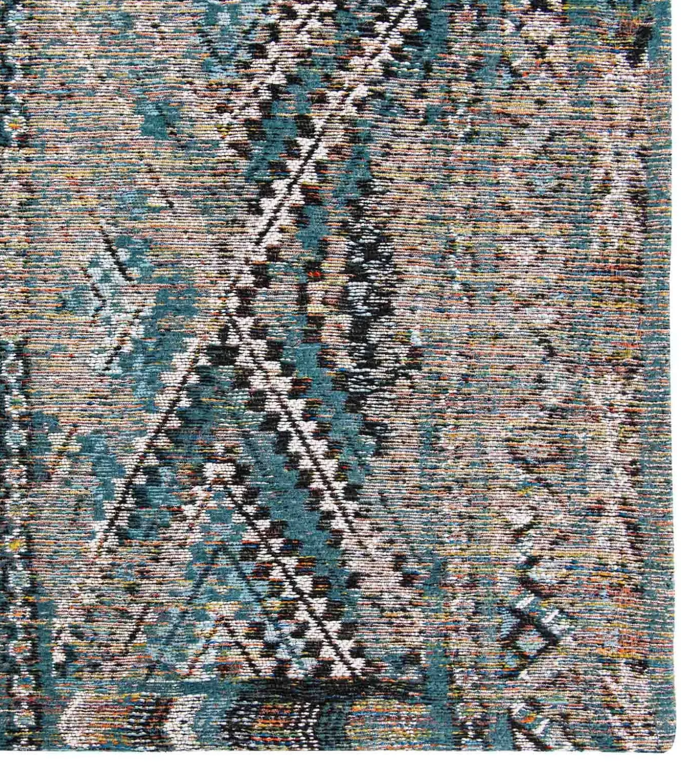 Vlak geweven woonkamer- en slaapkamerkleed BLUE ANTIK