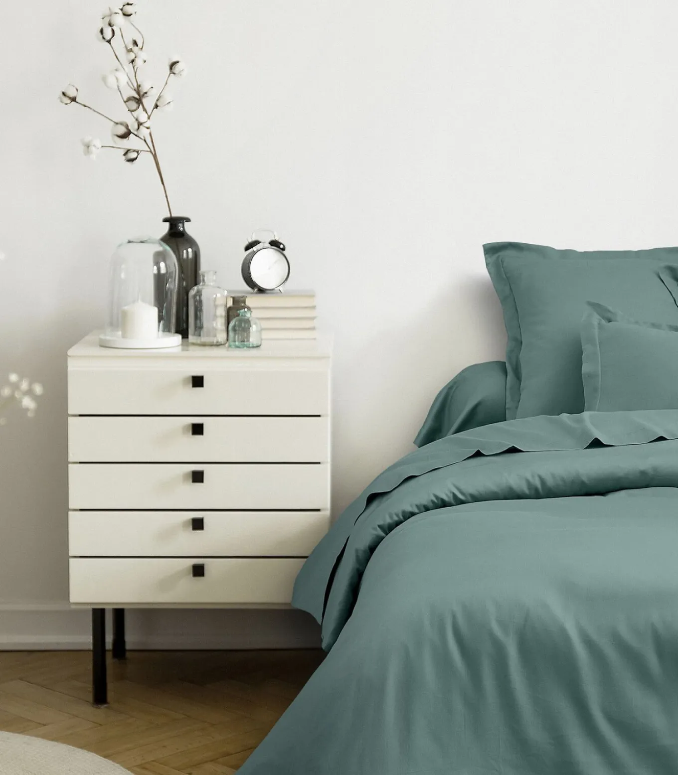 vlak laken katoensatijn