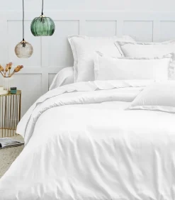 Vlak laken katoensatijn wit 180x290 cm