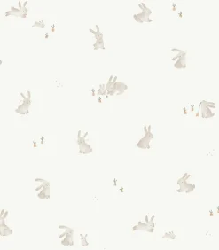 Vliesbehang Baby Bunny Bruin/Wit