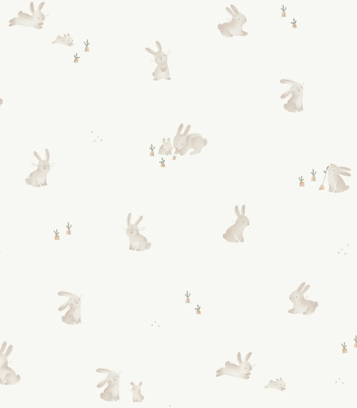 Vliesbehang Baby Bunny Bruin/Wit