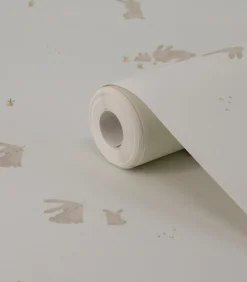 Vliesbehang Baby Bunny Bruin/Wit